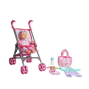 Dream Collection, Baby Doll Care Gift Set With Stroller - Lifelike Baby Doll And Accessories For Realistic Pretend Play, Posable Soft Toy - 12