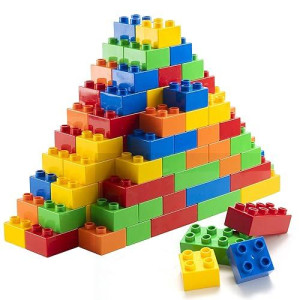 Prextex Building Blocks For Toddlers 1-3+ (300 Mega Blocks) Large Toy Blocks Compatible With Most Major Brands - Kids Toys Gift Set For All Ages (Boys & Girls)