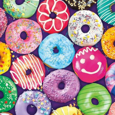 Buffalo Games - Delightful Donuts - 300 Large Piece Jigsaw Puzzle Multicolor, 18"L X 18"W