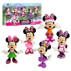 Disney Junior Minnie Mouse 3-Inch Collectible Figure Set, 5 Piece Set, Officially Licensed Kids Toys For Ages 3 Up By Just Play