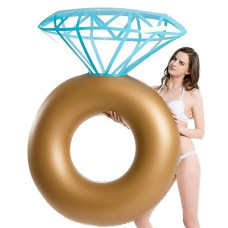 Jasonwell Inflatable Diamond Ring Pool Float - Engagement Ring Bachelorette Party Float Stagette Decorations Swimming Tube Floaty Outdoor Water Lounge For Adults & Kids