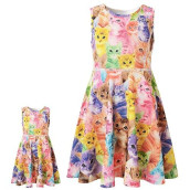 Matching Girl & Doll Dresses Star Cat Clothes For Big Girls Kids 7 16