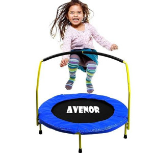 Toddler Trampoline With Handle - 36 Kids Trampoline With Handle - Mini Trampoline W/Sturdy Frame, Coil Spring, Safety Padded Cover - Heavy Duty Mini Trampoline-Indoor Trampoline For Kids
