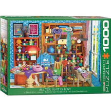Eurographics 6000-5405 All You Knit Is Love By Paul Normand 1000Piece Puzzle, Green
