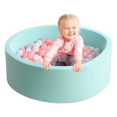 Trendbox Memory Foam Sponge Indoor Round Ball Pit For Toddler Children - Light Blue