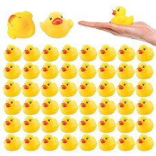 YsesoAi 50Pack Mini Rubber Ducks, Rubber Duck Bulk Float Duck Baby Bath Toy, Shower Birthday Party Favors gift classroom Summer Beach Pool Party games