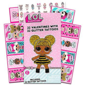 Lol Surprise 32 Valentine Cards With Glitter Tattoos