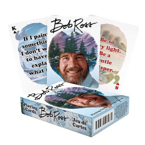 Aquarius Bob Ross Playing Cards - Bob Ross Quotes Deck Of Cards For Your Favorite Card Games - Officially Licensed Bob Ross Merchandise & Collectibles - Poker Size With Linen Finish