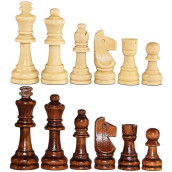 Asney Wooden Chess Pieces, Tournament Staunton Wood Chessmen Pieces Only, 3.15