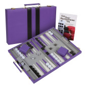 Get The Games Out Top Backgammon Set - Small Travel Size Classic Board Game Case - Best Strategy & Tip Guide (Purple, Small)