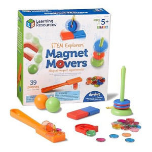 Learning Resources Stem Explorers -Ages 5+, Magnet Movers, Critical Thinking Skills, Stem Certified Toys, Magnets Kids,Magnet Set,Back To School Supplies,39 Pieces