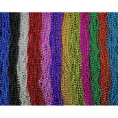 Skeleteen Mardi Gras Beads Necklaces - Assorted Colors Gasparilla Beaded Costume Necklace For Party - 144 Necklaces