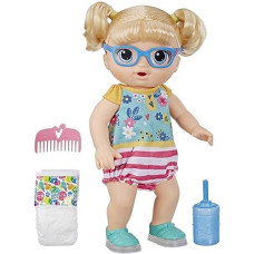 Baby Alive Step �N Giggle Baby Blonde Hair Doll With Light-Up Shoes, Responds With 25+ Sounds & Phrases, Drinks & Wets, Toy For Kids Ages 3 Years Old & Up