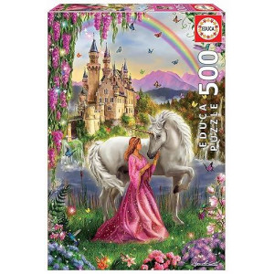 Educa 17985 Fairy And Unicorn Puzzle, 500 Pieces, Multicoloured, Piezas