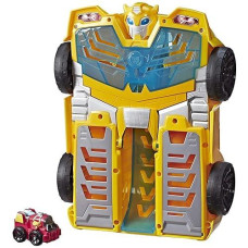 Playskool Heroes Transformers Rescue Bots Academy Bumblebee Track Tower 14" Playset, 2-In-1 Converting Robot, Collectible Toys For Kids Ages 3 & Up