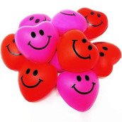 4E'S Novelty Mini 1.5" Heart Stress Ball (24 Pack) Bulk - Valentines Squishies - For Class Valentines Party Favors For Kids, Valentines Day Gifts For Kids Classroom, Small Size