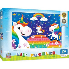 Masterpieces Lil Puzzler 24 Piece Jigsaw Puzzle For Kids - Rainbow Unicorns - 19"X14"