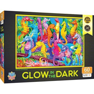 Masterpieces 60 Piece Glow In The Dark Puzzle For Kids - Singing Seahorses - 14"X19"