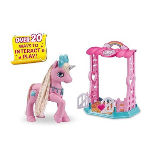 Pets Alive My Magical Unicorn In Stable Battery-Powered Interactive Robotic Toy Playset (Pink Unicorn) By Zuru