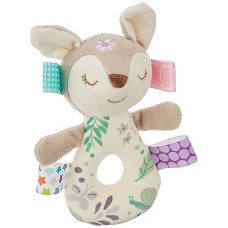 Taggies Embroidered Soft Ring Rattle, Flora Fawn