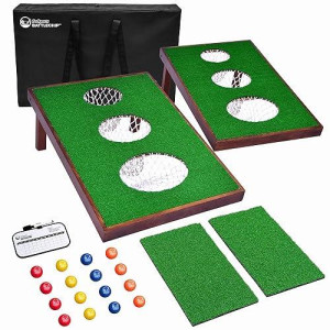 Gosports Battlechip Versus Golf Game - Includes Two 3 Ft X 2 Ft Targets, 16 Foam Balls, 2 Hitting Mats, Scorecard And Carrying Case