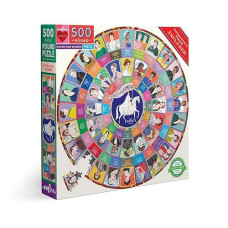 Eeboo: Piece And Love Votes For Women 500 Piece Round Circle Jigsaw Puzzle, Puzzle For Adults And Families, Glossy, Sturdy Pieces And Minimal Puzzle Dust