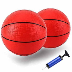 Tneltueb Pool Basketball Replacement 8.5 Inch Mini Pool Basketballs Ball Hoop Indoor Outdoor Toy, Fits All Standard Swimming Pool Basketball Hoop Pool Game Toy Water Games(2 Balls 1 Premium Pump)
