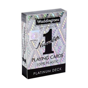 Waddingtons Number 1 Platinum Playing Cards Game, Sleek Foil Design Deck Of Cards, Ideal For Snap, Poker And A Ideal Travel Companion, Gift And Toy For Ages 6 Plus