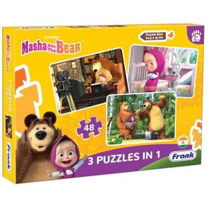 Frank Masha and The Bear Puzzles - 48 Pieces 3 in 1 Jigsaw Puzzles for Kids for Age 5 Years Old and Above