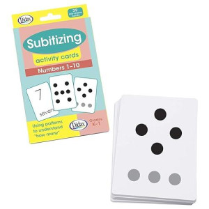 Didax 211015 Subitizing Dry-Erase Activity Cards, Numbers 1 To 10, White, Medium, Set Of 39
