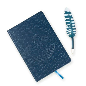 Harry Potter Order of the Phoenix Journal with Feather Quill Pen - 192 Blank Pages with Bookmark - 8.5" x 6"