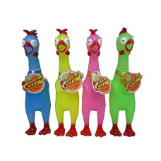 Animolds Squeeze Me Glow In The Dark Rubber Chicken Toy | Screaming Rubber Chickens For Kids | Novelty Squeaky Toy Chicken 6-Pack (Random Colors)