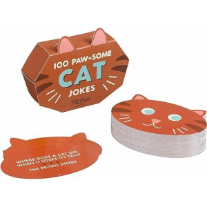 Ridleyas 100 Paw-Some Cat Joke Cards - Includes 100 Jokes For Kids And Adults, Funny Jokes For Family-Friendly Fun, Makes A Great Gift Idea