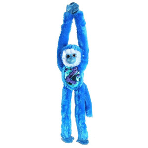 Wild Republic Sequin Monkey Plush, Stuffed Animal, Sensory Plush Toy, Gifts For Kids, Green, 22 Inches , Blue