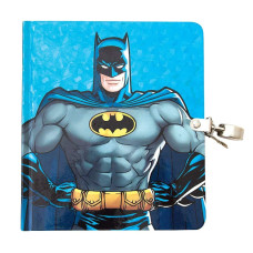 Playhouse Dc Comics Batman Shiny Foil Lock & Key Lined Page Diary For Kids