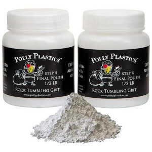 Polly Plastics Rock Tumbler Grit Refill, Final Polish 1200 Fine Aluminum Oxide, Stage 4 For Tumbling Stones (2 Pack) (1 Lb.)