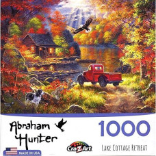 Lake Cottage Retreat 1000 Pc Jigsaw Puzzle By Artist: Abraham Hunter