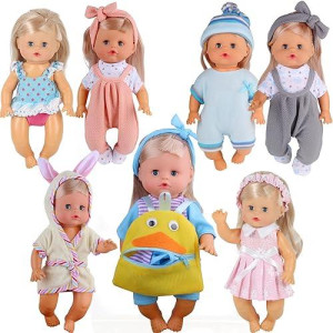 8 Sets For 9-10 Inch Baby Doll Clothes Dress Newborn Baby Doll Accessories Gown Costumes Outfits With Schoolbag Xmas Gift-Wrap