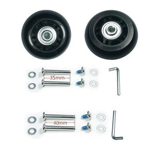 F-Ber Luggage Suitcase Wheels Replacement Kit 84X24Mm/3.3"X0.94" W/ 6Mm Abec 608Zz Inline Outdoor Skate Replacement Wheels, Set Of (2) Wheels (Od:84 W:24 Id:6 Axles:35&40Mm)