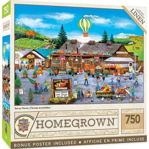 Masterpieces 750 Piece Jigsaw Puzzle For Adults And Family - Sunny Farms - 18"X24"