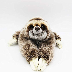 TAMMYFLYFLY Cute Realistic Three Toed Sloth Plush Stuffed Animal Toy 12inch