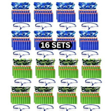 Wishery Accessories For Nerf Party Supplies, Nerf Party Favors - 16 Kids. Boys Nerf Gun War Birthday Bulk Pack. Set Of Darts, Glasses, Masks