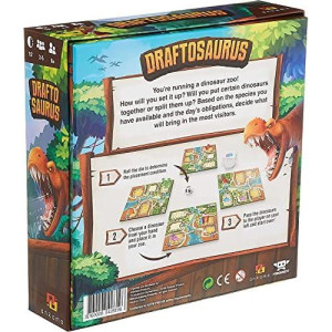 Ankama Draftosaurus - Bringing The Jurassic Era Alive- In Draftosaurus, Your Goal Is To Have The Dino Park Most Likely To Attract Visitors, Family Fun Drafting Game, For 2 To 5 Players, Ages 8 And Up