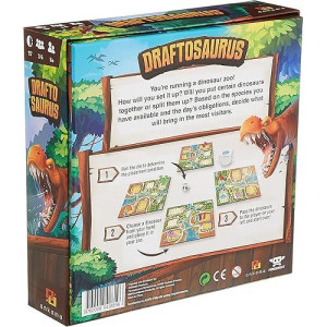 Ankama Draftosaurus - Bringing The Jurassic Era Alive- In Draftosaurus, Your Goal Is To Have The Dino Park Most Likely To Attract Visitors, Family Fun Drafting Game, For 2 To 5 Players, Ages 8 And Up