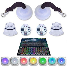 Ultrapoi Ultraknob Pro Swivel Handles Set (Pair (2)) - Rechargeable Knob Handles For Led Poi Balls - Over 35 Rainbow Color Modes & Flashing Patterns - Silicone Knob For Poi, Flow Art & Light Spinning