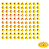 Sohapy 100Pcs Mini Yellow Rubber Ducks Tiny Baby Shower Rubber Ducks, Squeak Fun Baby Yellow Rubber Bath Toy Float Fun Decorations For Shower Birthday Party Favors Cupcake Carnival Game Gift (100Pcs)