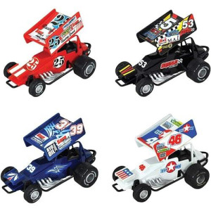 Kipp Brothers Sprint Car Pull Back Racing Toy Cars With Decals - Pack Of 8