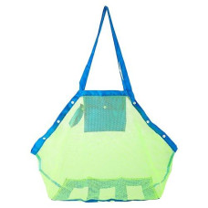 Hometall Mesh Beach Tote Bag, Kids Sea Shell Bags,Large Beach Toy Bag Away From Sand,Bag Toys Organizer,Sand Toys Collector-Beach Pool Gear(Green)