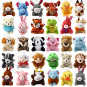 32 Piece Mini Plush Animal Toy Set, Cute Small Animals Plush Keychain Decoration For Themed Parties, Kindergarten Gift, Teacher Student Award, Goody Bags Filler For Boys Girls Child Kid Laxdacee