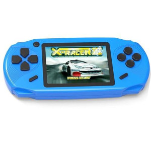 Beijue 16 Bit Handheld Games For Kids Adults 3.0'' Large Screen Preloaded 100 Hd Classic Retro Video Games Usb Rechargeable Seniors Electronic Game Player Birthday Xmas Present (Blue)